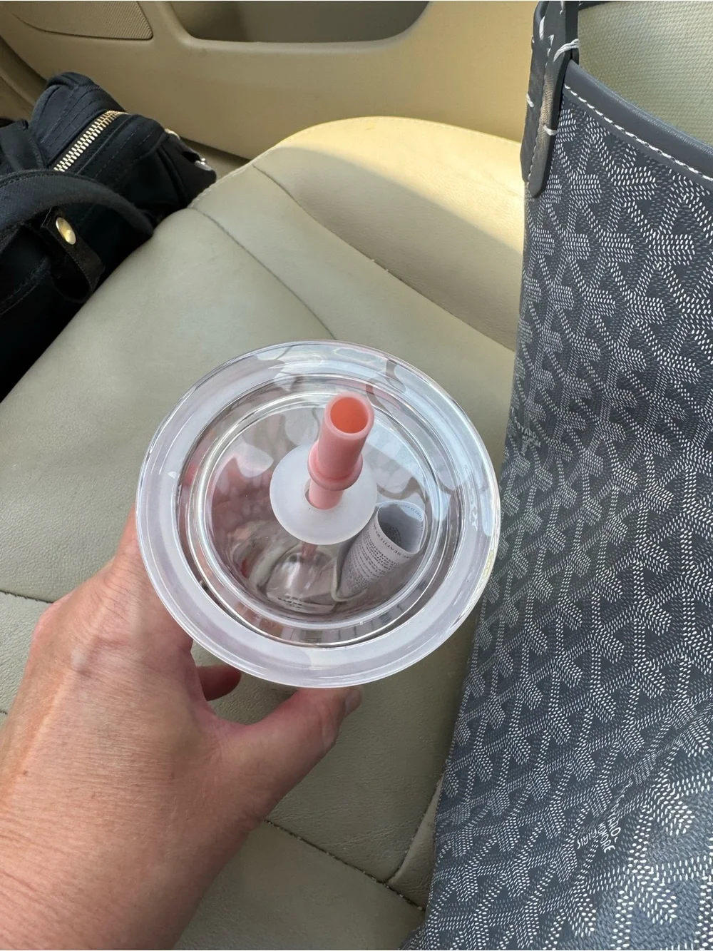 Starbucks Pink Strawberry-Accent Double Wall glass Tumbler with Straw